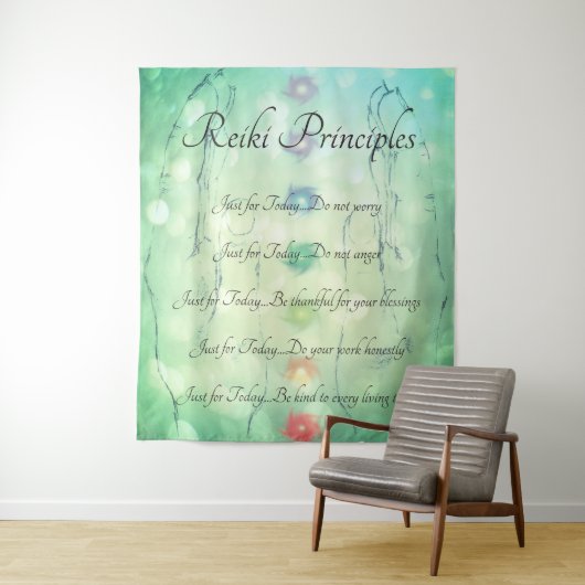Reiki Principles Healing Hands design Wandkleed (In situ)