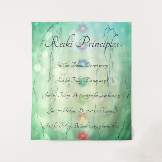 Reiki Principles Healing Hands design Wandkleed (Voorkant)