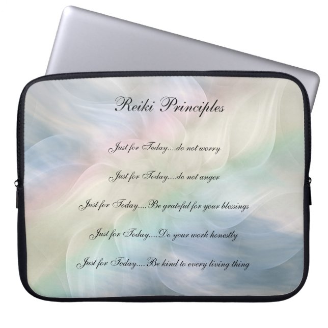 Reiki Principles pastelontwerp Laptop Sleeve (Voorkant)