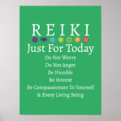 Reiki Principles Precies Green Poster (Voorkant)