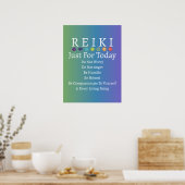 Reiki Principles Prepageert gradiënt Groen tot Paa Poster (Keuken)