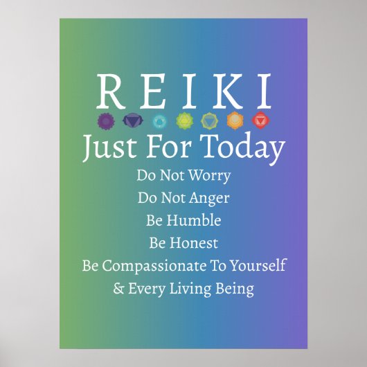 Reiki Principles Prepageert gradiënt Groen tot Paa Poster (Voorkant)