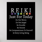 Reiki Principles Prepts Black Poster (Voorkant)