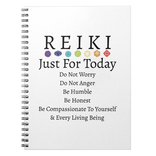 Reiki Principles Prepts White Notitieboek (Voorkant)