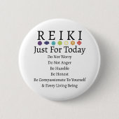 Reiki Principles Prepts White Ronde Button 5,7 Cm (Voorkant)