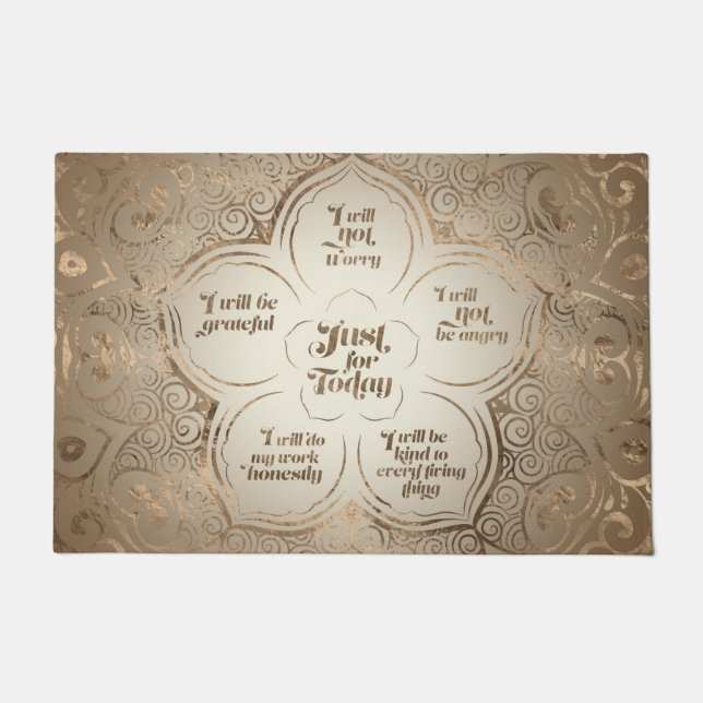 Reiki Principles - Reiki Precepts Golden Sheer Deurmat (Voorkant)