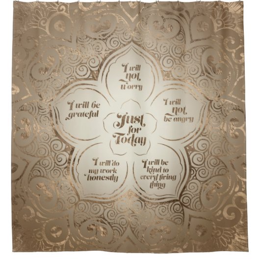 Reiki Principles - Reiki Precepts Golden Sheer Douchegordijn (Voorkant)