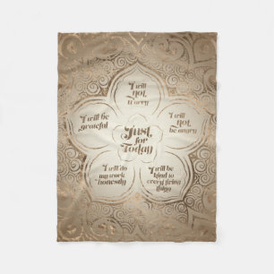 Reiki Principles - Reiki Precepts Golden Sheer Fleece Deken