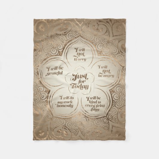 Reiki Principles - Reiki Precepts Golden Sheer Fleece Deken (Voorkant)