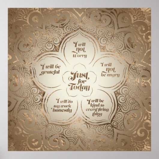 Reiki Principles - Reiki Precepts Golden Sheer Poster (Voorkant)