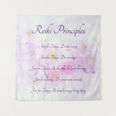 Reiki Principles Roze Bloesem ontwerp Wandkleed (Voorkant)