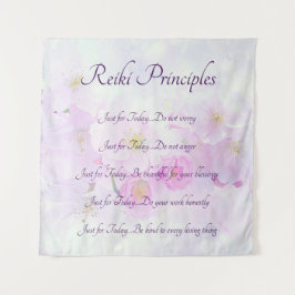 Reiki Principles Roze Bloesem ontwerp Wandkleed