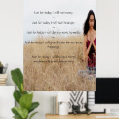 Reiki Principles with Meditating Woman Poster (Thuiskantoor)