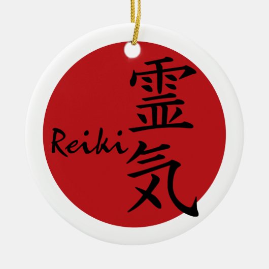 Reiki - rood keramisch ornament (Voorkant)