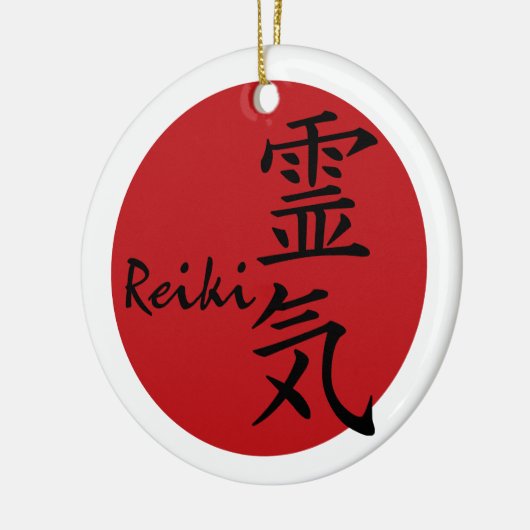Reiki - rood keramisch ornament (Links)