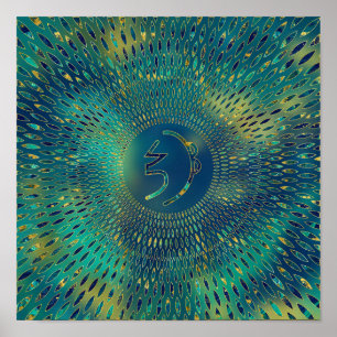 Reiki Sei He ki- edelsteen en goud Poster