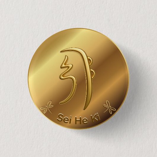 Reiki Símbolo segundo nivel Seiheki Ronde Button 3,2 Cm (Voorkant)