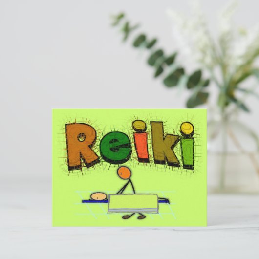 Reiki Stick People Design Gifts Briefkaart (Staand voorkant)