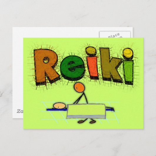 Reiki Stick People Design Gifts Briefkaart (Voorkant / Achterkant)