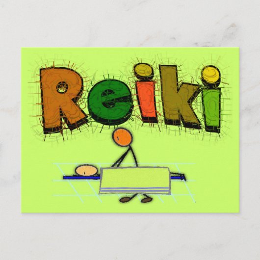 Reiki Stick People Design Gifts Briefkaart (Voorkant)