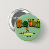 Reiki Stick People Design Gifts Ronde Button 5,7 Cm (Voorkant /achterkant)