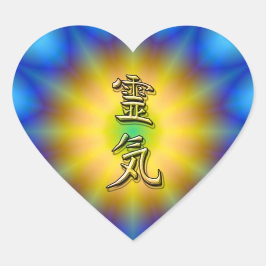 Reiki Symbol Hart Sticker (Voorkant)
