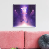 Reiki Symbolen en genezende handen op paars licht Canvas Afdruk (Insitu (Woonkamer))