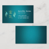 Reiki Symbolen en Healing Hands Golden Marble Visitekaartje (Voorkant / Achterkant)