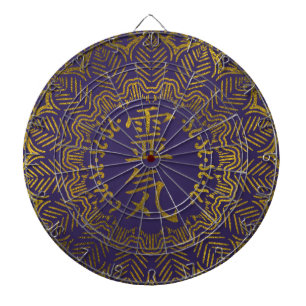 Reiki Symbolen in gouden mandala Dartbord