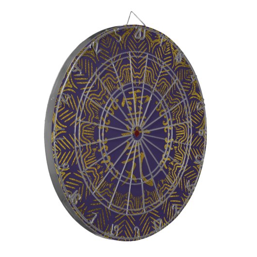Reiki Symbolen in gouden mandala Dartbord (Voorkant Links)