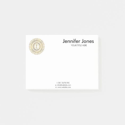 Reiki Symbolen in gouden mandala Post-it® Notes (Voorkant)