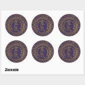 Reiki Symbolen in gouden mandala Ronde Sticker (Vel)