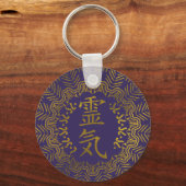 Reiki Symbolen in gouden mandala Sleutelhanger (Voorkant)