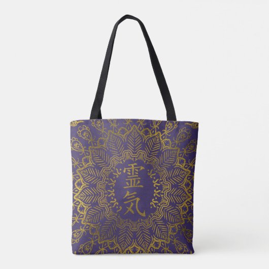 Reiki Symbolen in gouden mandala Tote Bag (Achterkant)