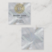 Reiki Symbolen in gouden mandala Vierkante Visitekaartje (Voorkant / Achterkant)