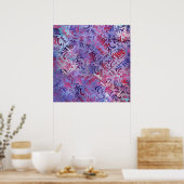 Reiki Symbolen Patroon - Waterverf purples Poster (Keuken)