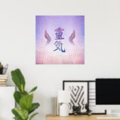 Reiki Symbolen - zacht paars Poster (Thuiskantoor)