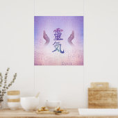Reiki Symbolen - zacht paars Poster (Keuken)
