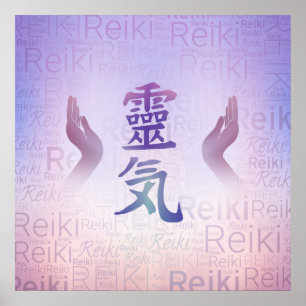 Reiki Symbolen - zacht paars Poster
