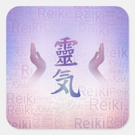 Reiki Symbolen - zacht paars Vierkante Sticker (Voorkant)