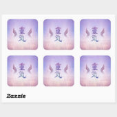 Reiki Symbolen - zacht paars Vierkante Sticker (Vel)