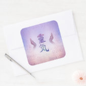 Reiki Symbolen - zacht paars Vierkante Sticker (Envelop)