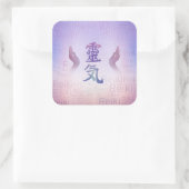 Reiki Symbolen - zacht paars Vierkante Sticker (Tas)