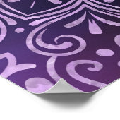 Reiki Symbols and healing hands on purple light Poster (Hoek)