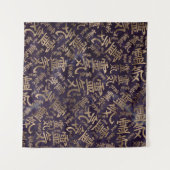 Reiki Symbols Patroon - Goud op Amethyst Wandkleed (Voorkant (horizontaal))