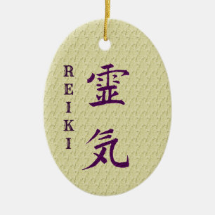 Reiki Symbool en Beginselen Inspirerend Keramisch Ornament