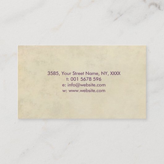 Reiki symbool en handen in Lotus Amethist en Goud Visitekaartje (Achterkant)