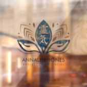 Reiki symbool en handen in Lotus Blue Raamsticker (Vel 2)