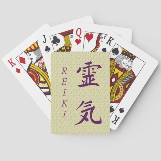 Reiki Symbool in Paars Pokerkaarten (Achterkant)