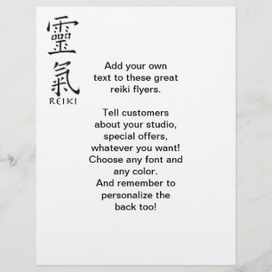 Reiki symbool in zwarte inkt flyer